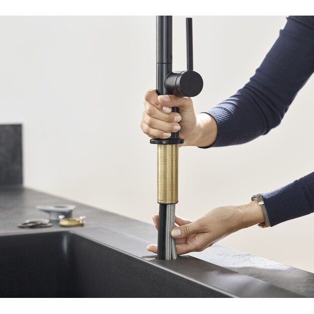 Virtuvinis mai&scaron;ytuvas su i&scaron;traukiama žarna Hansgrohe Talis M54 72801670 (juodas matinis) 6