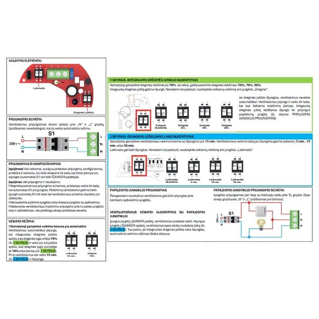 VLANO EOS 125 H BK, su juodu stiklu ir drėgmės jutikliu, 125 mm 7
