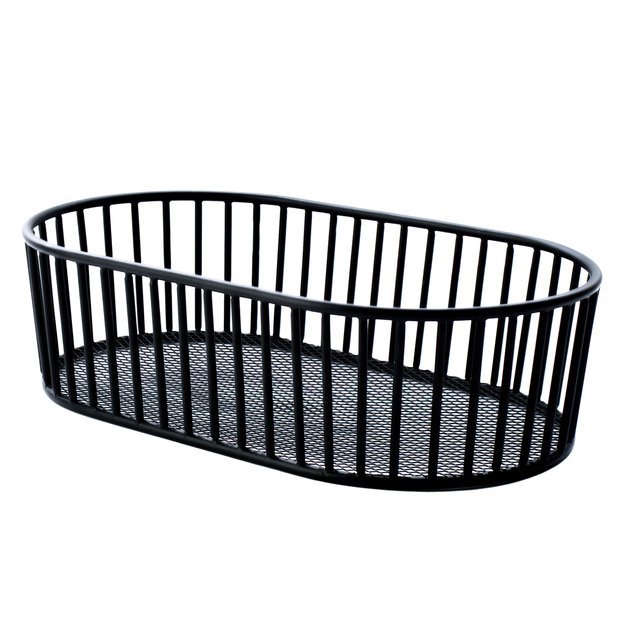 Oval basket, 28x16 cm, black