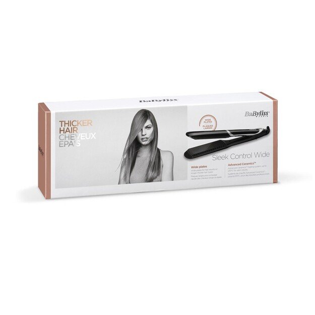BaByliss Sleek Control Wide Straightening iron Warm Black 98.4  (2.5 m) 1