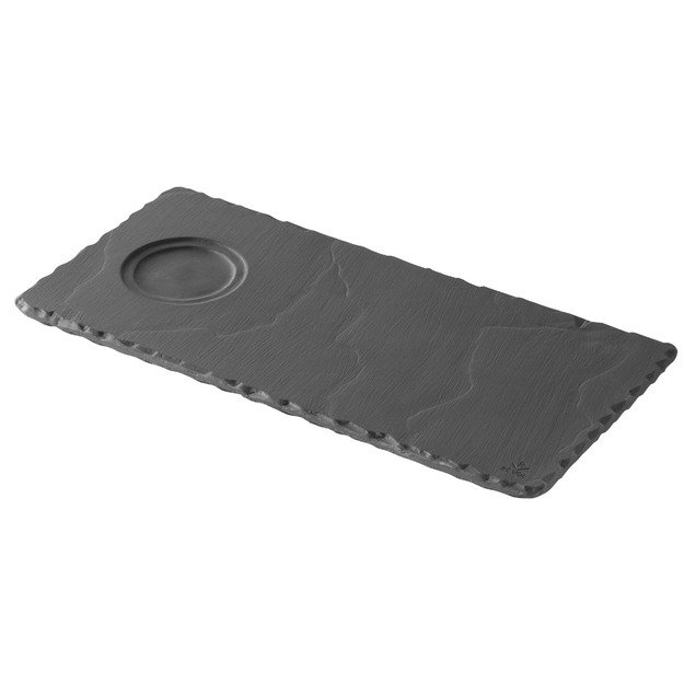 Flat plate, 25x12 cm, with cut-out, Basalt
