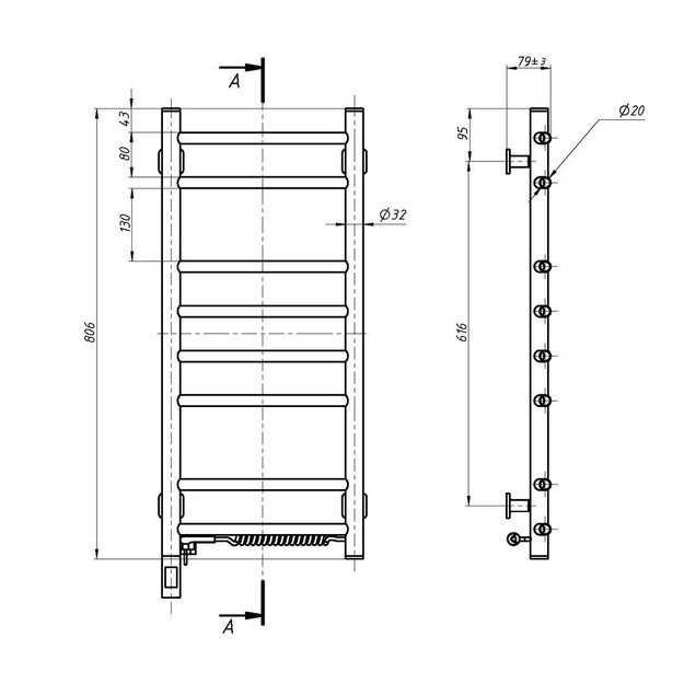 NAVIN Kamelia 360*800 Sensor su laikmačiu dešinė 12-007033-3680
