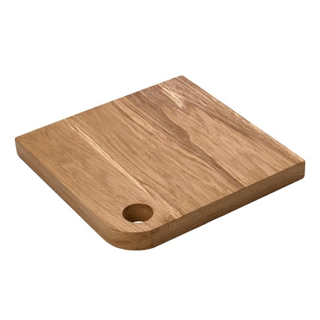 Board, 26x26x2.5 cm, with hole, oak, Simple