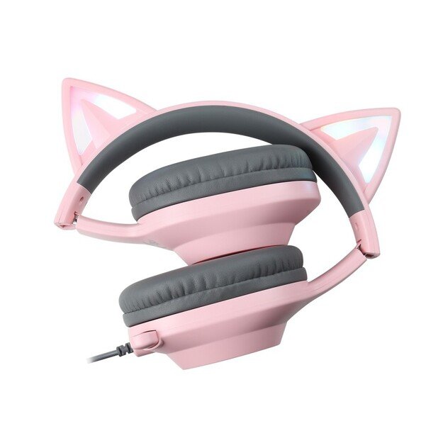 Foxxray Shining Cat Gaming Headset Wired Black/Pink 3