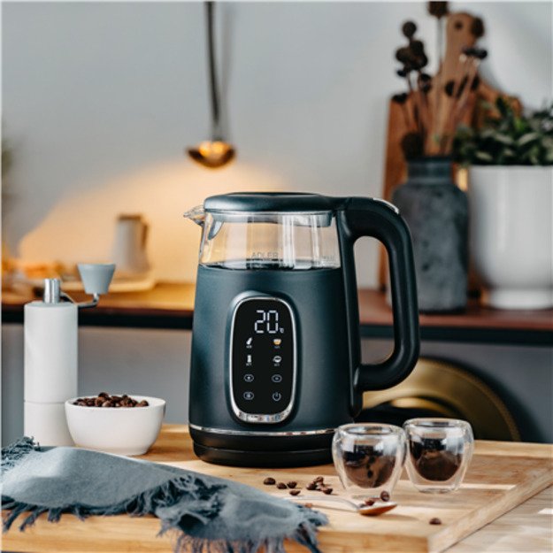 Adler Kettle with LED Display | AD 1305 | Electric | 2200 W | 1.7 L | Plastic | 360&deg; rotational base | Black/Silver