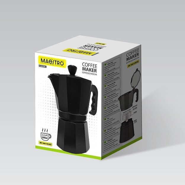Maestro 6 cup coffee machine MR-1666-6-BLACK black