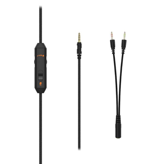 DH320 laidinės žaidimų ausinės DELTACO GAMING, i&scaron; odos, 3.5mm jungtis, garsumo ir nutildymo mikrofono valdikliai / GAM-190 