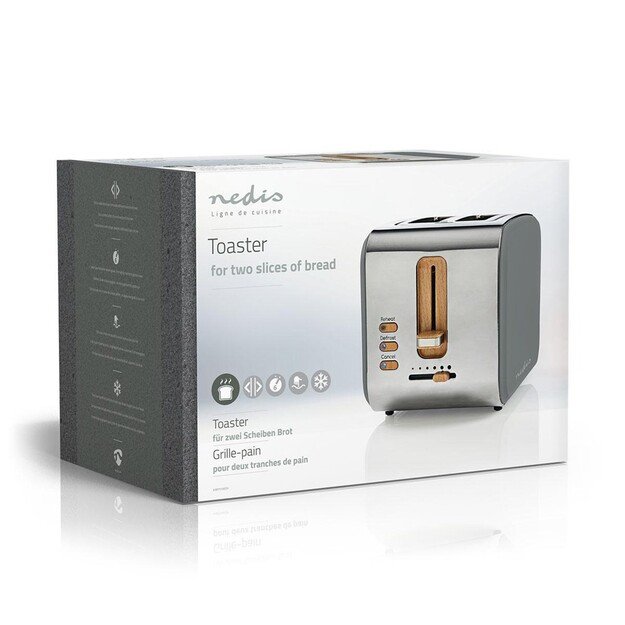 Toaster Nedis KABT510EGY Gray