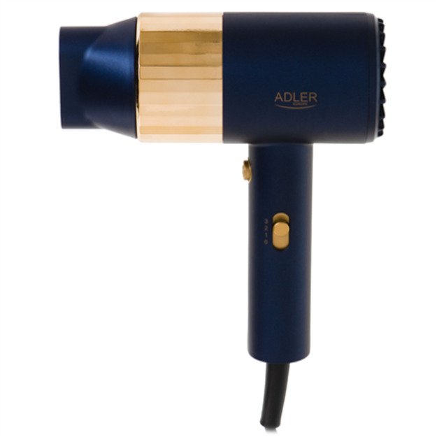 Adler Hair dryer | AD 2280 | 1800 W | Number of temperature settings 3 | Blue/Gold 1