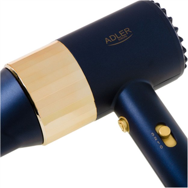 Adler Hair dryer | AD 2280 | 1800 W | Number of temperature settings 3 | Blue/Gold 5