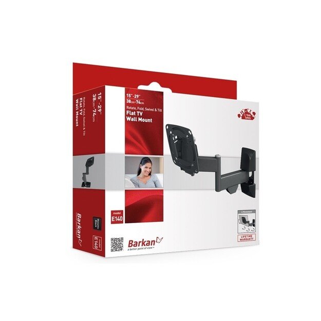 BARKAN E140.B 13 -29  TV, 4 lankstų, sieninis, juodas 1