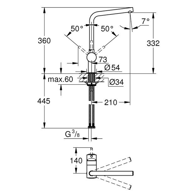 Virtuvinis mai&scaron;ytuvas Grohe Minta 31375DC0, nerūd. plienas