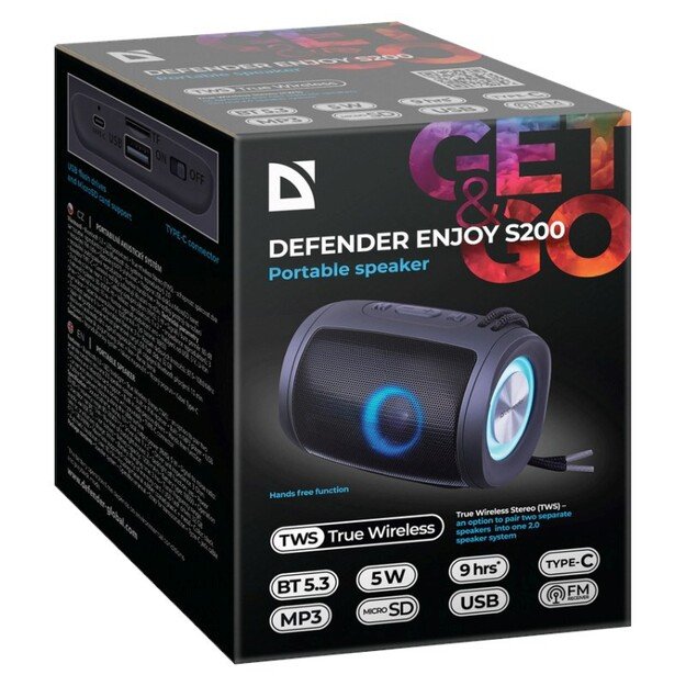 BLUETOOTH SPEAKER DEFENDER S200 5W BLACK 4