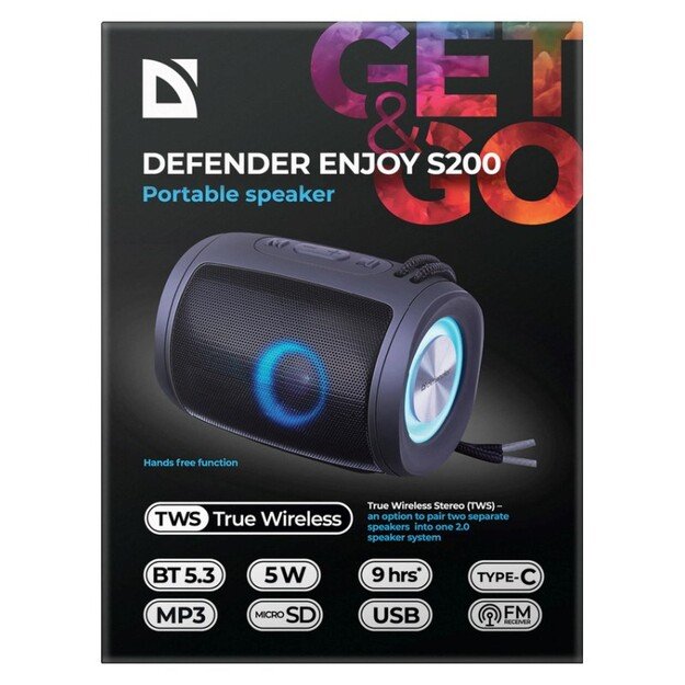 BLUETOOTH SPEAKER DEFENDER S200 5W BLACK 3