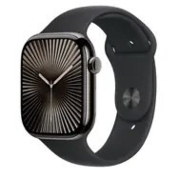 Apple Watch Series 10 GPS + Cellular 46mm Slate Titanium Case with Black Sport Band - M/L
