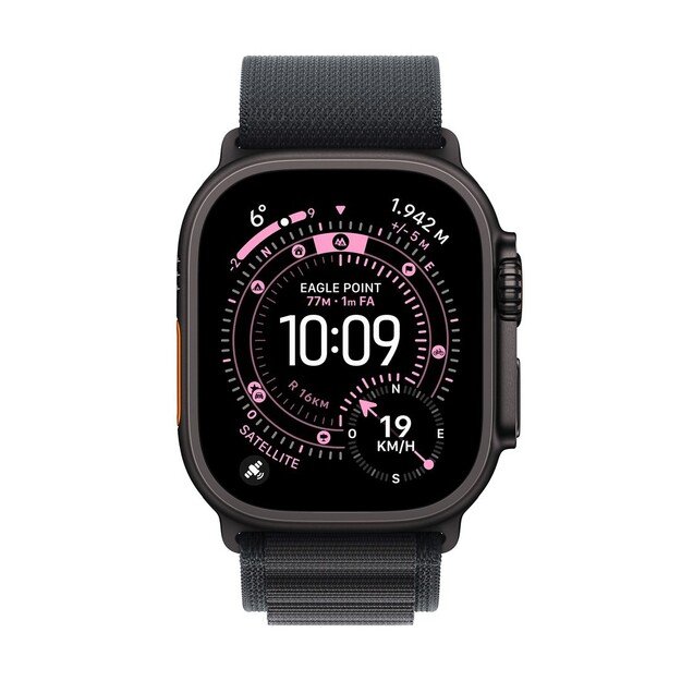 Apple Watch Ultra 3 GPS + Cellular 49mm Black Titanium Case with Black Alpine Loop - Medium