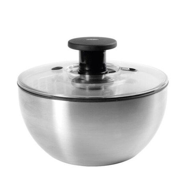 OXO 1071497 Salatschleuder Edelstahl 24cm mit Deckel