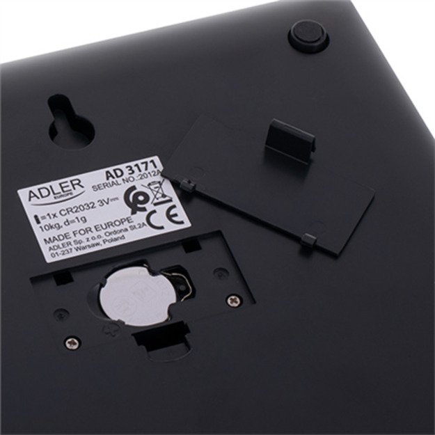 Adler | Kitchen scale | AD 3171 | Maximum weight (capacity) 10 kg | Graduation 1 g | Display type LCD | Black