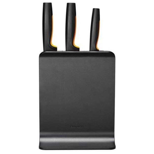 FISKARS SET OF 3 KNIVES IN A BLOCK BLACK FUNCTIONAL FORM
