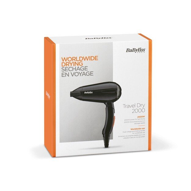 BaByliss Travel Dry 2000 2000 W Black