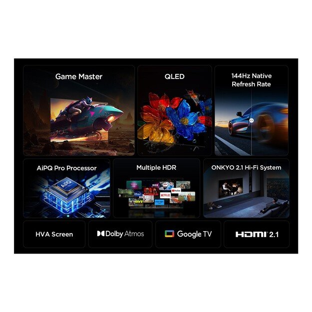 TCL P8K 65P8K TV 165,1 cm (65 ) 4K Ultra HD Smart TV Wi-Fi Metallic 350 cd/m&sup2;