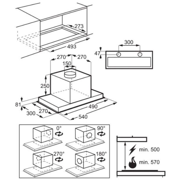 Electrolux LFG716X Built-in Stainless steel 700 m³/h 1