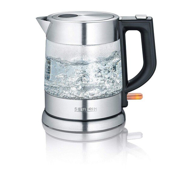 Severin WK 3468 electric kettle 1 L 2200 W Black, Stainless steel, Transparent