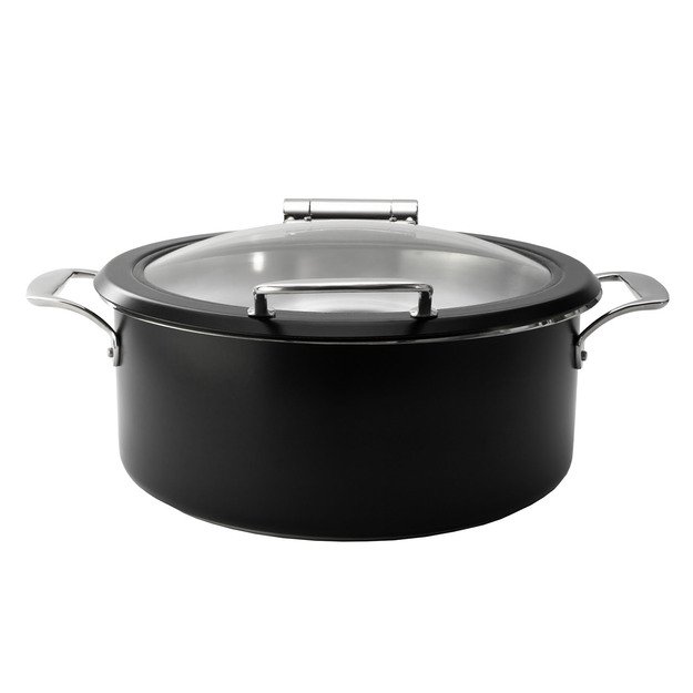 Buffet heater with window, black