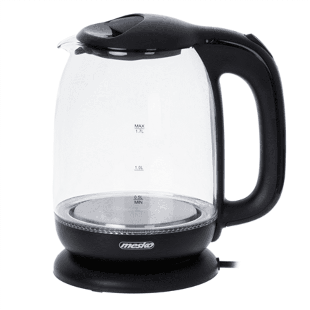 Mesko | Kettle | MS 1302b | Electric | 2200 W | 1.7 L | Glass | 360&deg; rotational base | Black