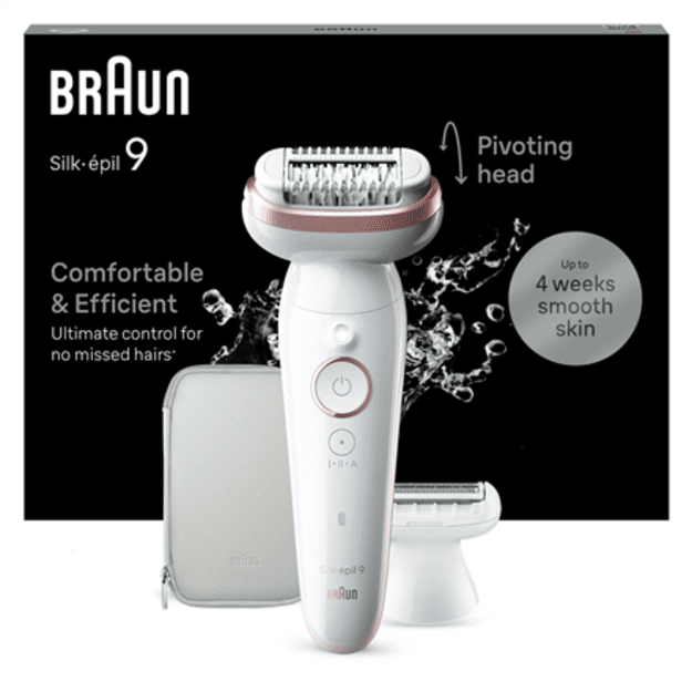 Braun Epilator | SES9-030 Silk &eacute;pil 9 | Operating time (max) 50 min | Number of power levels 2 | Wet & Dry | White/Rose