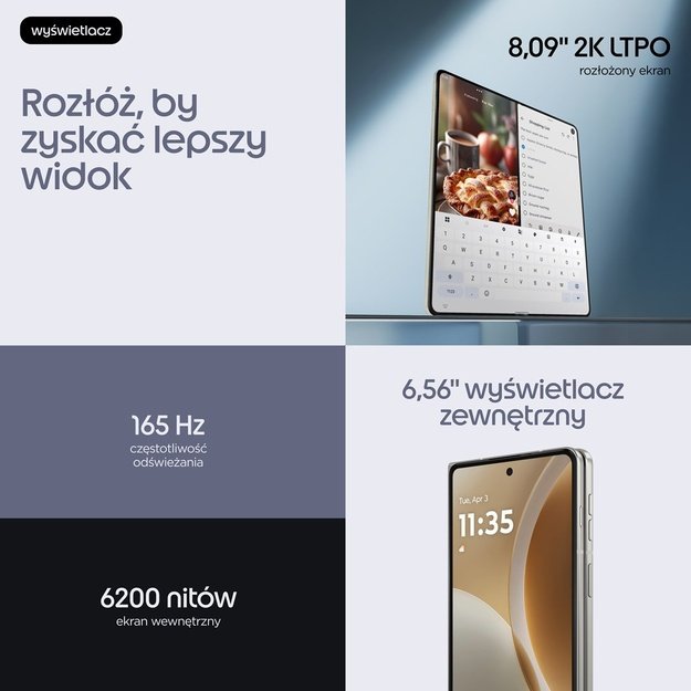 Motorola razr fold 20.6 cm (8.09 ) Dual SIM Android 16.0 5G USB Type-C 16 GB 512 GB 6000 mAh White