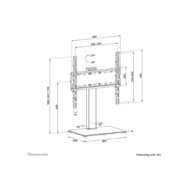 Neomounts Desk Mount | DS45-430BL14 TV stand | Adjustable Height