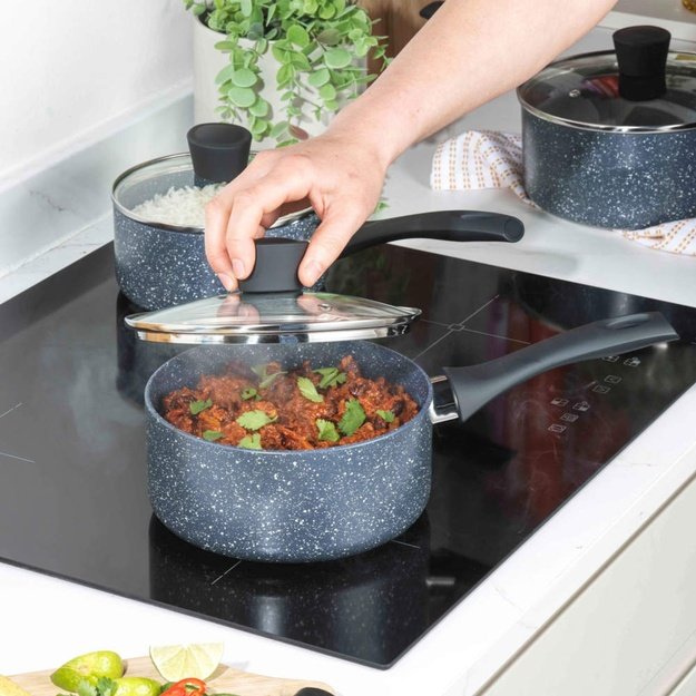 Russell Hobbs RH00847EU7 Nightfall Stone 3-Piece Saucepan Set