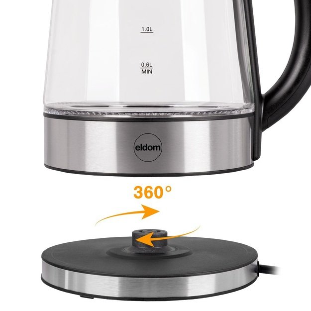 ELDOM C420 KETTY GLASS CORDLESS KETTLE 1.7 L 2200 W