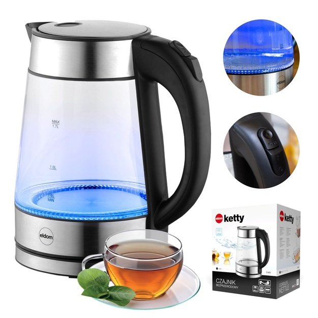 ELDOM C420 KETTY GLASS CORDLESS KETTLE 1.7 L 2200 W