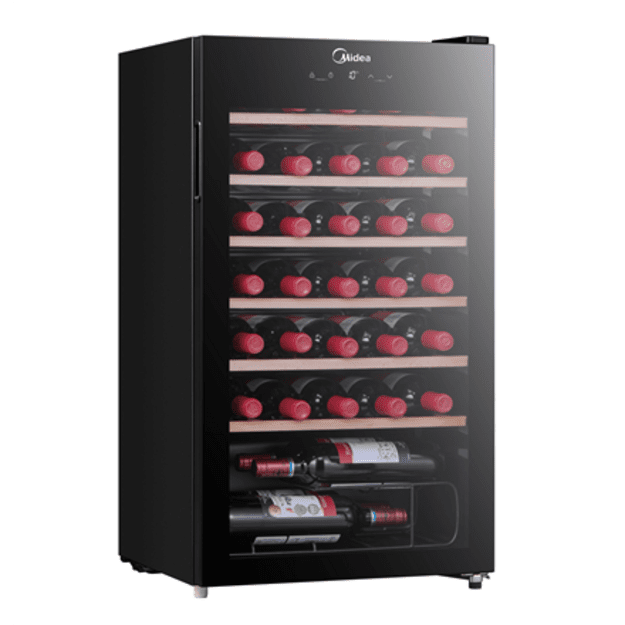 Midea Wine Cooler | MDRW150FGG22W | Energy efficiency class Class G | Free standing | Bottles capacity 34 | Black