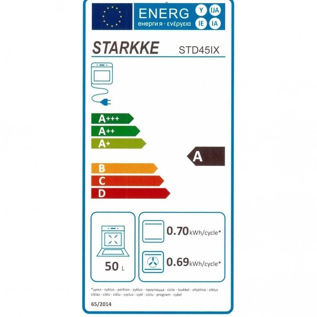 Įmontuojama orkaitė Starkke STD 45 IX,45 cm pločio