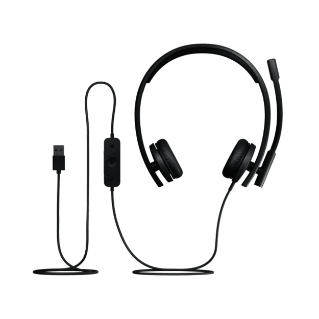 Logitech H570e Stereo MS Teams Laidinės ausinės USB-A, Juoda