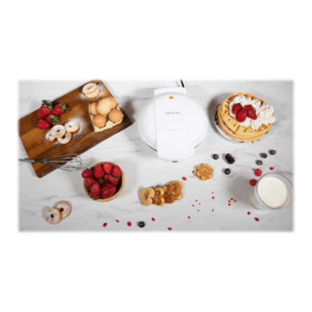 Cecotec Waffle Maker | Fun Gofrestone 3in1 | 700 W | Number of pastry 3 | Waffle/Muffin/Donut | White