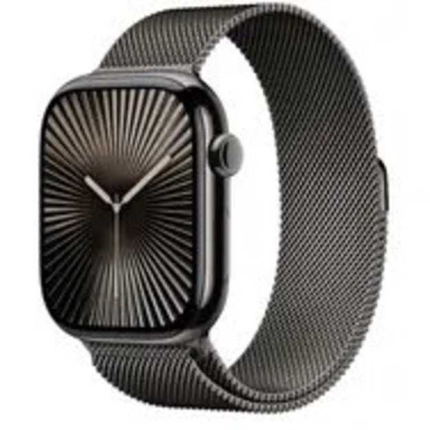 Apple Watch Series 10 GPS + Cellular 46mm Slate Titanium Case with Slate Milanese Loop - S/M