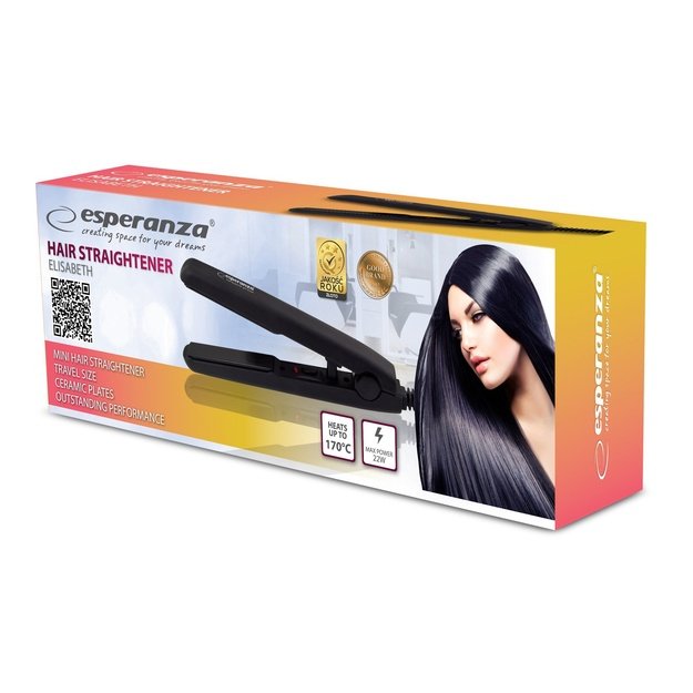 Straightener straightening for hair Esperanza ELISABETH EBP008 (22 W, black color)