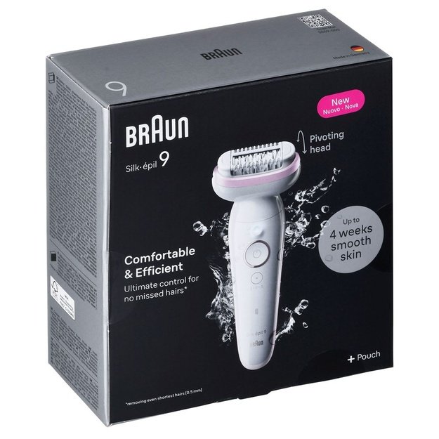 Braun Epilator | SES9000 Silk-epil 9 SkinSpa | Operating time (max) 50 min | Number of power levels 2 | Wet & Dry | White