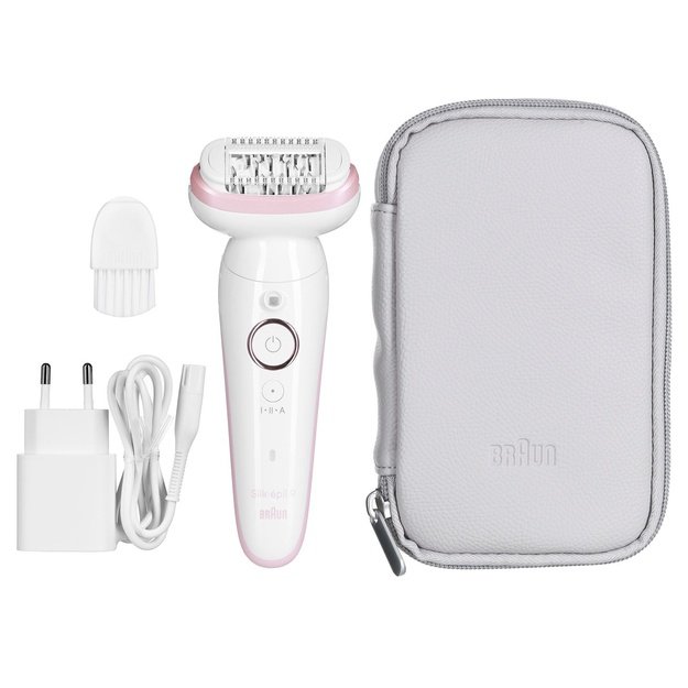Braun Epilator | SES9000 Silk-epil 9 SkinSpa | Operating time (max) 50 min | Number of power levels 2 | Wet & Dry | White