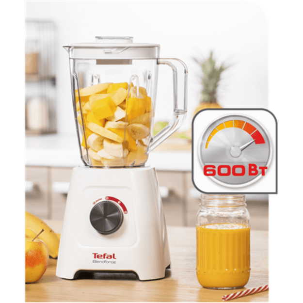 TEFAL | Blender | Blendforce II | Tabletop | 600 W | Jar material Plastic | Jar capacity 2 L | Ice crushing | White