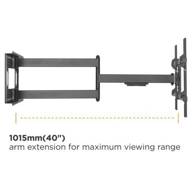 TECHLY Wall Bracket Extendable Arm up to 1015 mm for LCD 43-80inch Black