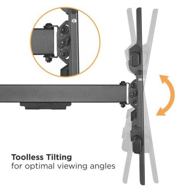 TECHLY Wall Bracket Extendable Arm up to 1015 mm for LCD 43-80inch Black