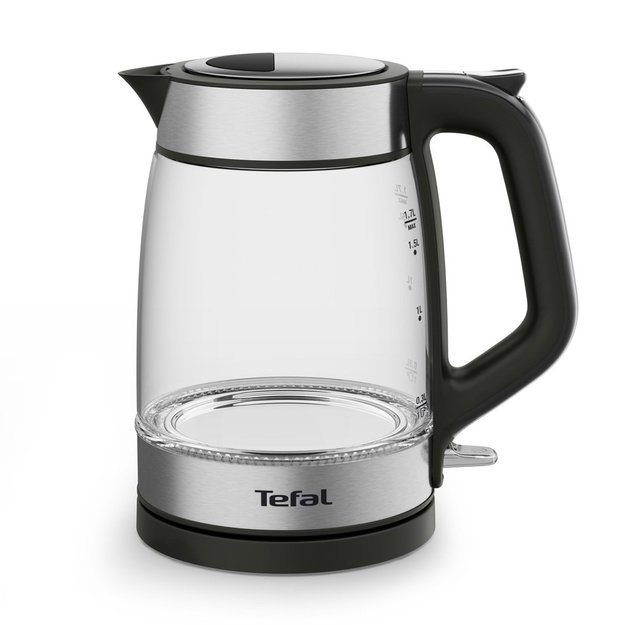 Tefal Glass Kettle KI605830 electric kettle 1.7 L 2200 W Black, Silver, Transparent