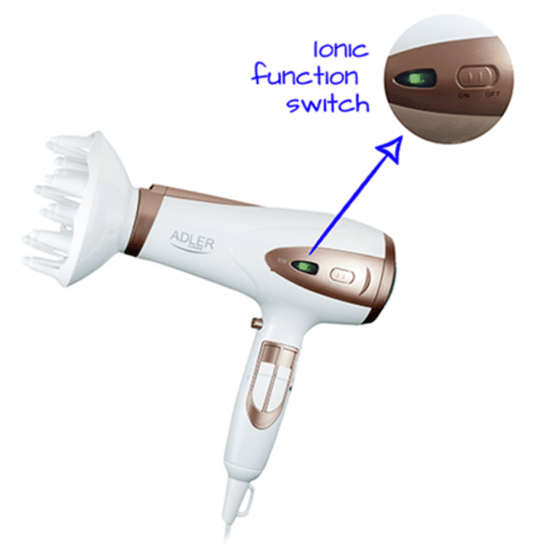 Adler | Hair Dryer | AD 2248 | 2400 W | Number of temperature settings 3 | Ionic function | Diffuser nozzle | White