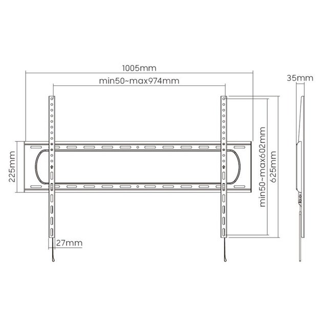 Equip 60 -120  Heavy-Duty Fixed TV Mount Bracket