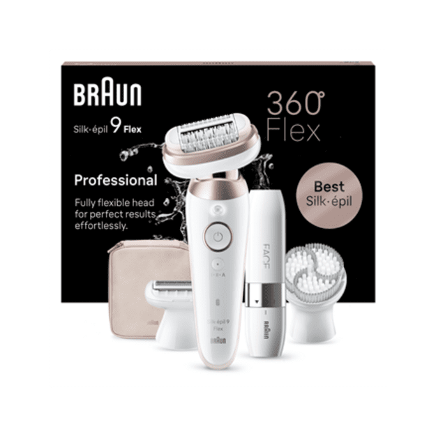 Braun Epilator | SES9-360 Silk &eacute;pil 9 Flex 3D | Operating time (max) 50 min | Number of power levels 1 | Wet & Dry | White